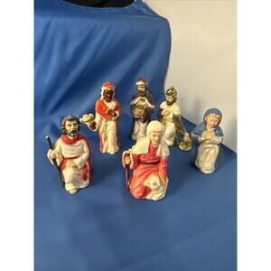 Vintage Hard Plastic Nativity Wise Men  3 1/4 “  Christmas Nativity Lot